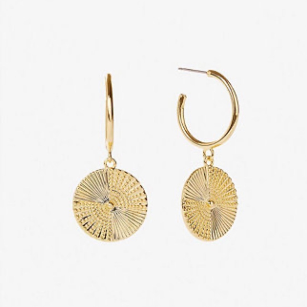 RARE ANA LUISA NWOT Michelle Gold Coin Earrings